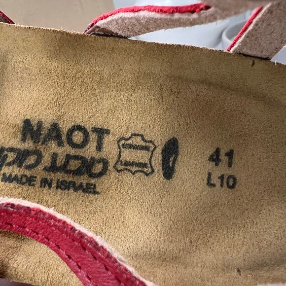 Naot Dorith Strappy Comfort Flat Sandal Leather Kiss Red Women's US 10 EU 41 - Picture 10 of 11